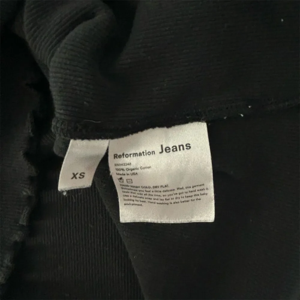 Reformation Women's XS Black Cropped Lowen Tee Short Sleeve Casual Top - Picture 10 of 11